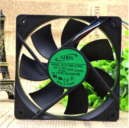 Original ADDA AD1212MX-A7BGL Cooling Fan 12V 0.34A 3.96W 4wires AD1212MX-A7BGL Fans